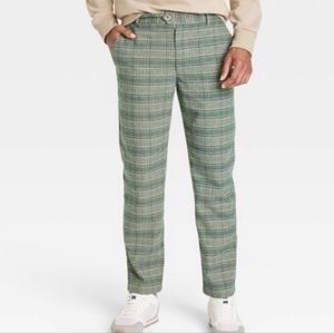 Houston White green men's plaid trouser pants
